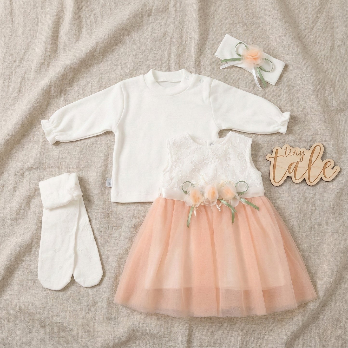 Baby Girls’ Newborn Reception Dress Set – Sterilized with Cotton Blouse Tinytale
