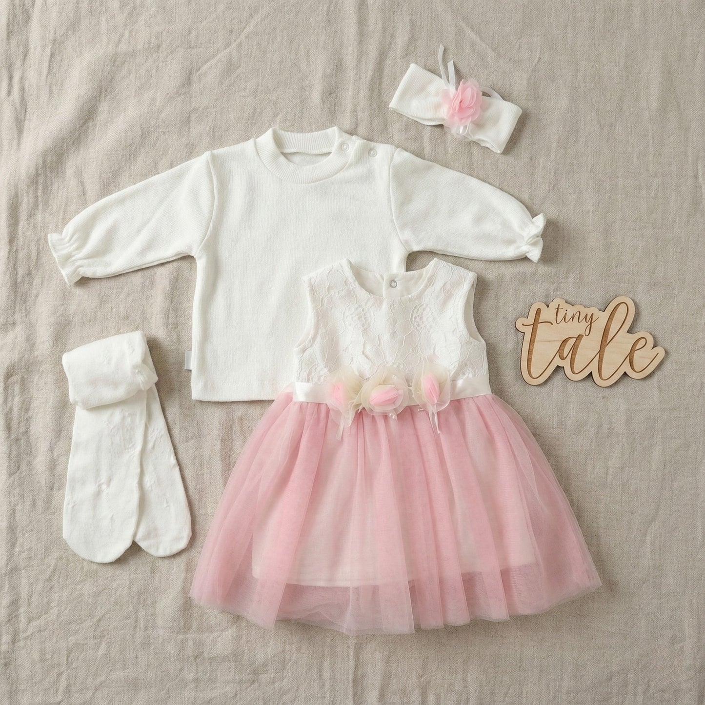 Baby Girls’ Newborn Reception Dress Set – Sterilized with Cotton Blouse Tinytale