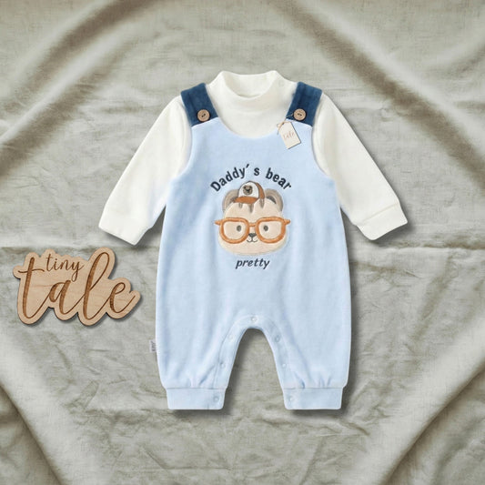 طقم ملابس شتوية للأطفال الرضع من Tiny Tale Daddy's Bear Velvet Romper